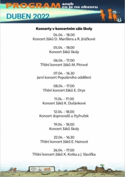 Koncerty ZUŠ Hambrmanova (různé termíny)