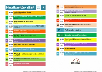 Muzikantův diář - program hudebního oddělení ZUŠ Střezina na duben